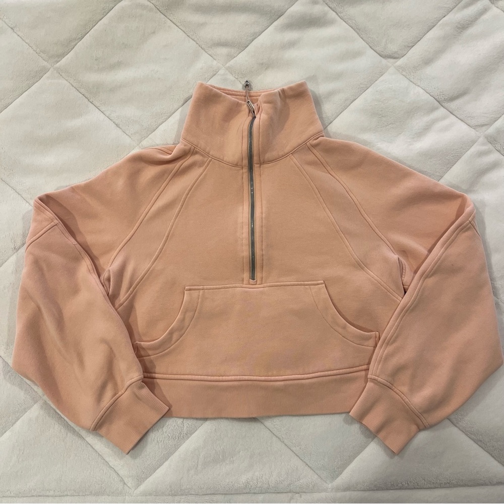 Lululemon Scuba Oversized Funnel Neck Half-Zip Peach / Orange - Picture 4 of 7